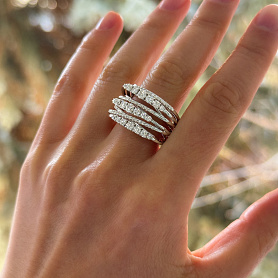 купить Золотое кольцо с природными бриллиантами 1,39 к-т в Москве