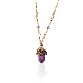 купить Золотая подвеска бренда MOONLIGHT с аметистом в Москве