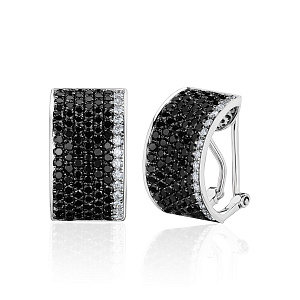 купить Золотые серьги с чёрными бриллиантами 3,12 карат в Москве