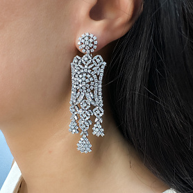 купить Золотые серьги с природными бриллиантами 8,92 карат в Москве