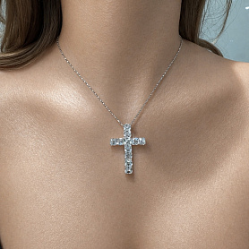 купить Золотой крест с бриллиантами GIA 9,29 карат в Москве