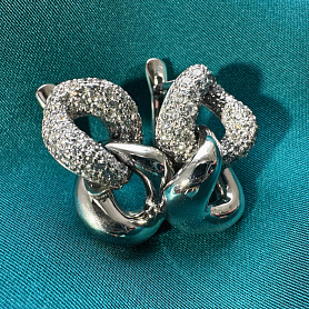 купить Золотые серьги с природными бриллиантами 1,70 карат в Москве