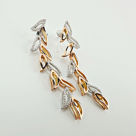 купить Золотые серьги бренда Piero Milano с бриллиантами в Москве