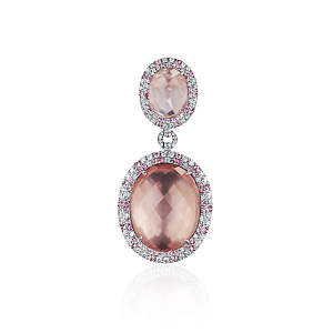 купить Золотая подвеска с бриллиантами и розовыми сапфирами в Москве