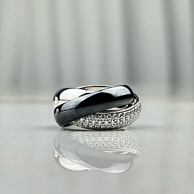 купить Кольцо бренда Cartier Trinity Black Ceramic в Москве