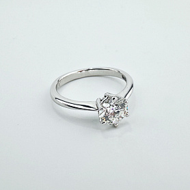 купить Золотое кольцо с природным бриллиантом 1,14 карат в Москве