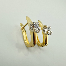 купить Золотые серьги с природными бриллиантами 0,34 карат в Москве