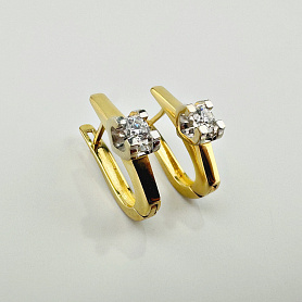 купить Золотые серьги с природными бриллиантами 0,34 карат в Москве