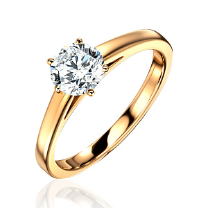 купить Золотое кольцо бренда Chaumet с бриллиантом в Москве