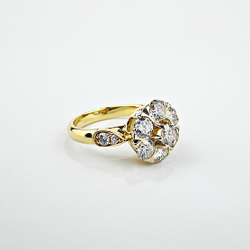 купить Золотое кольцо с природными бриллиантами 1,85 карат в Москве