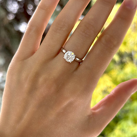 купить Золотое кольцо с природным бриллиантом 1,79 карат в Москве