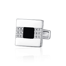 купить Золотые запонки бренда Bvlgari с ониксом в Москве