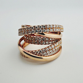 купить Золотое кольцо с природными бриллиантами 1,34 карат  в Москве