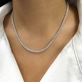 купить Золотое колье-дорожка с природными бриллиантами 10 карат  в Москве