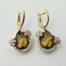 купить Золотые серьги с топазом бренда Roberto Bravo в Москве