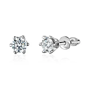 купить Золотые серьги - пусеты с природными бриллиантами 0,49 карат МЮЗ в Москве