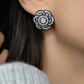 купить Золотые серьги с природными бриллиантами 3 карата в Москве