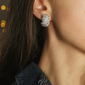 купить Золотые серьги с природными бриллиантами 3,67 карат  в Москве