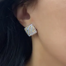 купить Золотые серьги с природными бриллиантами 1,42 карат в Москве