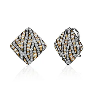 купить Золотые серьги с природными бриллиантами 1,42 карат в Москве