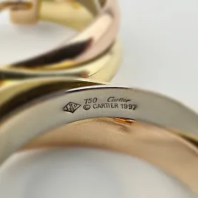 купить Золотые серьги бренда Cartier Trinity винтаж в Москве