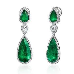 купить Серьги бренда Crivelli с колумбийскими изумрудами 29,33 карат в Москве