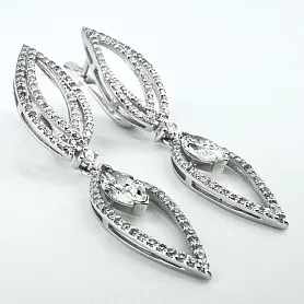 купить Золотые серьги с природными бриллиантами 1,96 карат в Москве