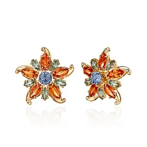 купить Золотые серьги с цитринами, празиолиттами и топазами в Москве