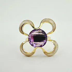 купить Золотое кольцо с аметистом 4 карата в Москве