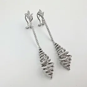 купить Золотые серьги с природными бриллиантами 2,35 карат в Москве