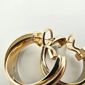 купить Золотые серьги бренда Cartier Trinity винтаж в Москве