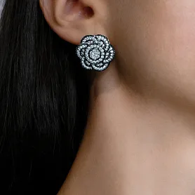 купить Золотые серьги с природными бриллиантами 3 карата в Москве