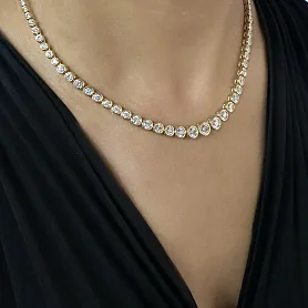 купить Золотое колье с природными бриллиантами 9 карат в Москве