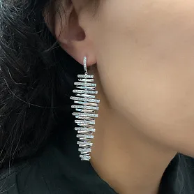 купить Золотые серьги с природными бриллиантами 1,40 карат в Москве