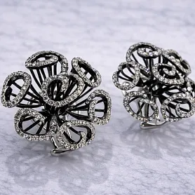 купить Золотые серьги с бриллиантами 1,32 к-т в Москве