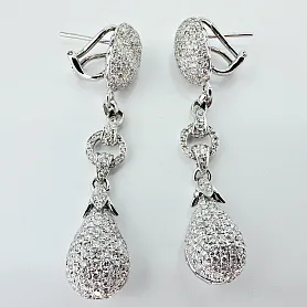 купить Золотые серьги с бриллиантами 3,90 карат в Москве