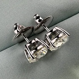 купить Золотые серьги - пусеты с природными бриллиантами 6 карат в Москве