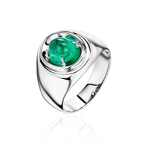 купить Золотое кольцо с природным изумрудом 2,20 карат в Москве