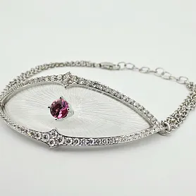 купить Золотой браслет с бриллиантами и турмалином в Москве