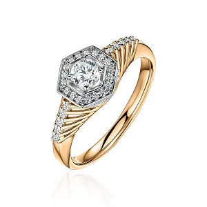 купить Золотое кольцо с природными бриллиантами 0,51 карат в Москве