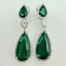 купить Серьги бренда Crivelli с колумбийскими изумрудами 29,33 карат в Москве
