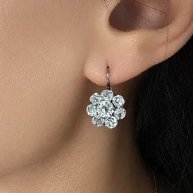 купить Золотые серьги с бриллиантами 56 пробы в Москве