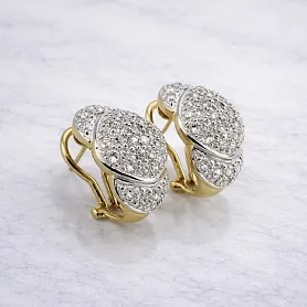 купить Золотые серьги с природными бриллиантами 1,26 карат в Москве