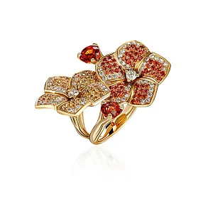 купить Кольцо с природными сапфирами и бриллиантами в Москве