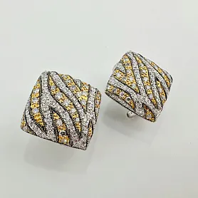 купить Золотые серьги с природными бриллиантами 1,42 карат в Москве