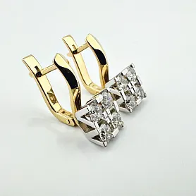 купить Золотые серьги с природными бриллиантами 1,32 карат в Москве