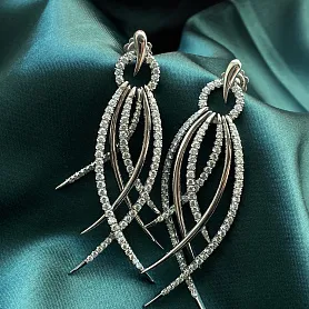 купить Золотые серьги с природными бриллиантами 5,55 карат в Москве