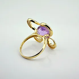 купить Золотое кольцо с аметистом 4 карата в Москве