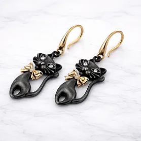 купить Серьги с бриллиантами "Кошки" в Москве