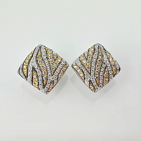 купить Золотые серьги с природными бриллиантами 1,42 карат в Москве